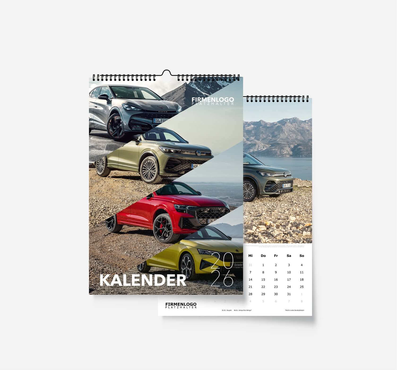 Auto Kalender 2026, personalisiert, DIN A3