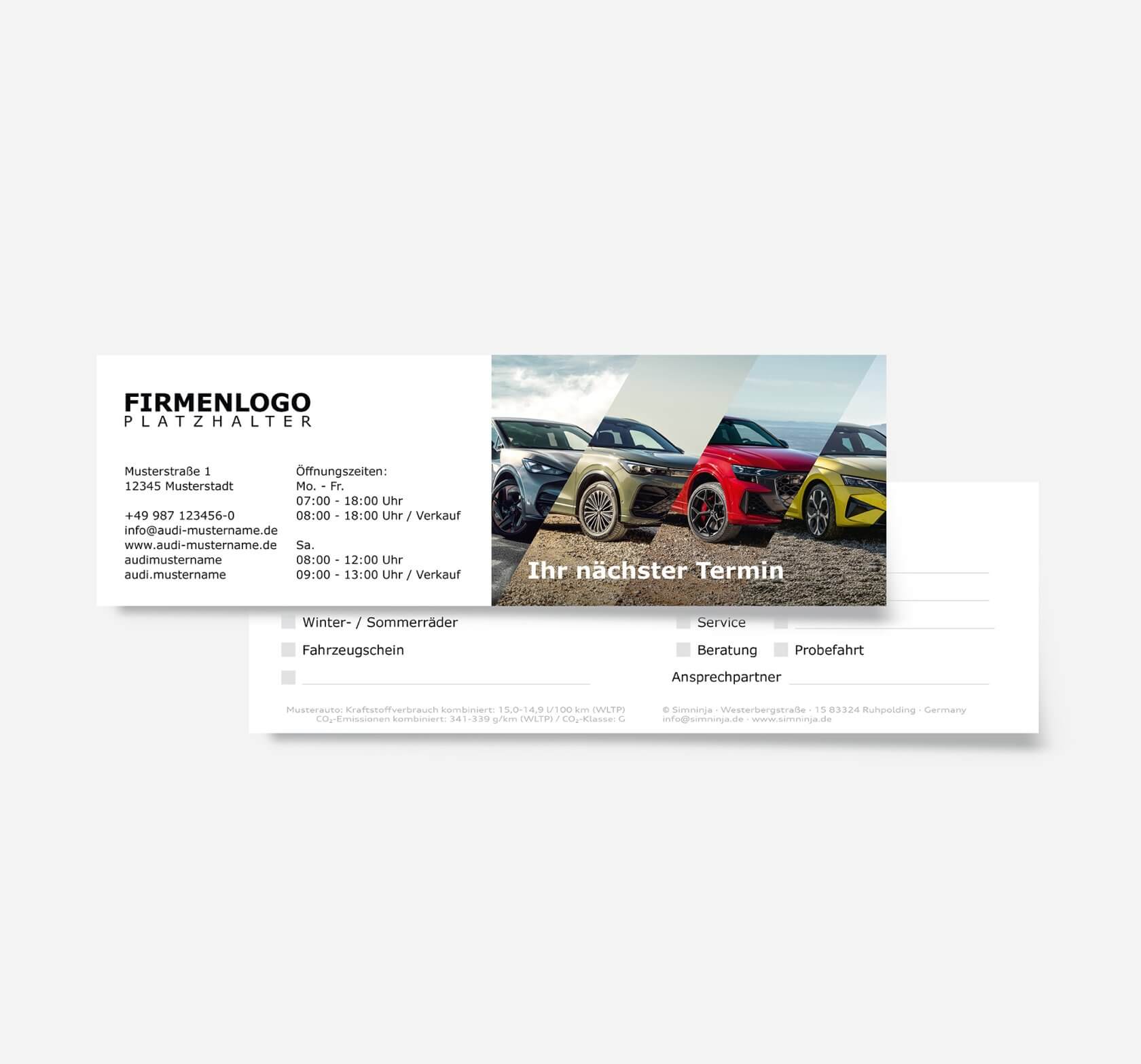 Terminkarte, personalisiert